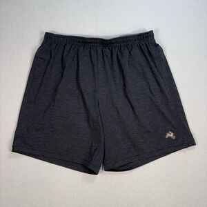 Tracksmith 7" Session Lined Shorts Mens L Gray Stretch Zip Pocket Drawstring Run